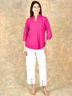 Elegant Pink Viscose Pleated Top