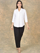 Elegant White Viscose Pleated Top