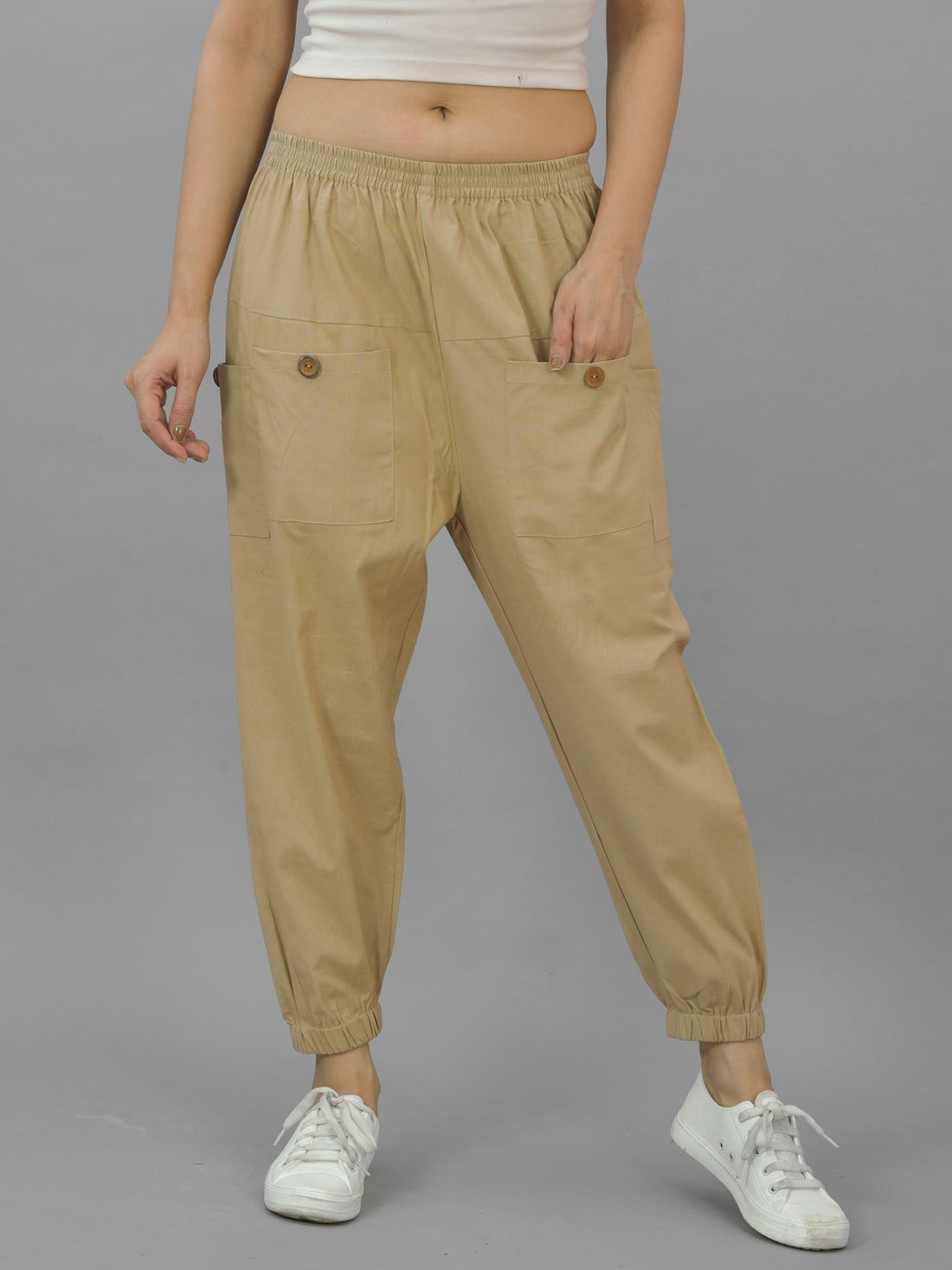 Bundle of 2 Pink & Beige Cotton Joggers