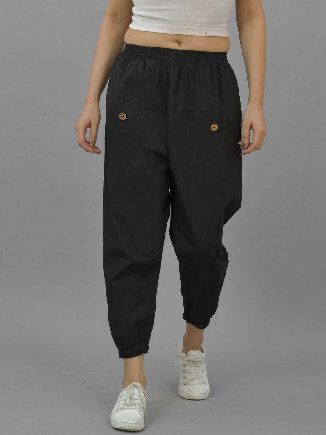 Bundle of 2 NavyBlue & Black Cotton Joggers
