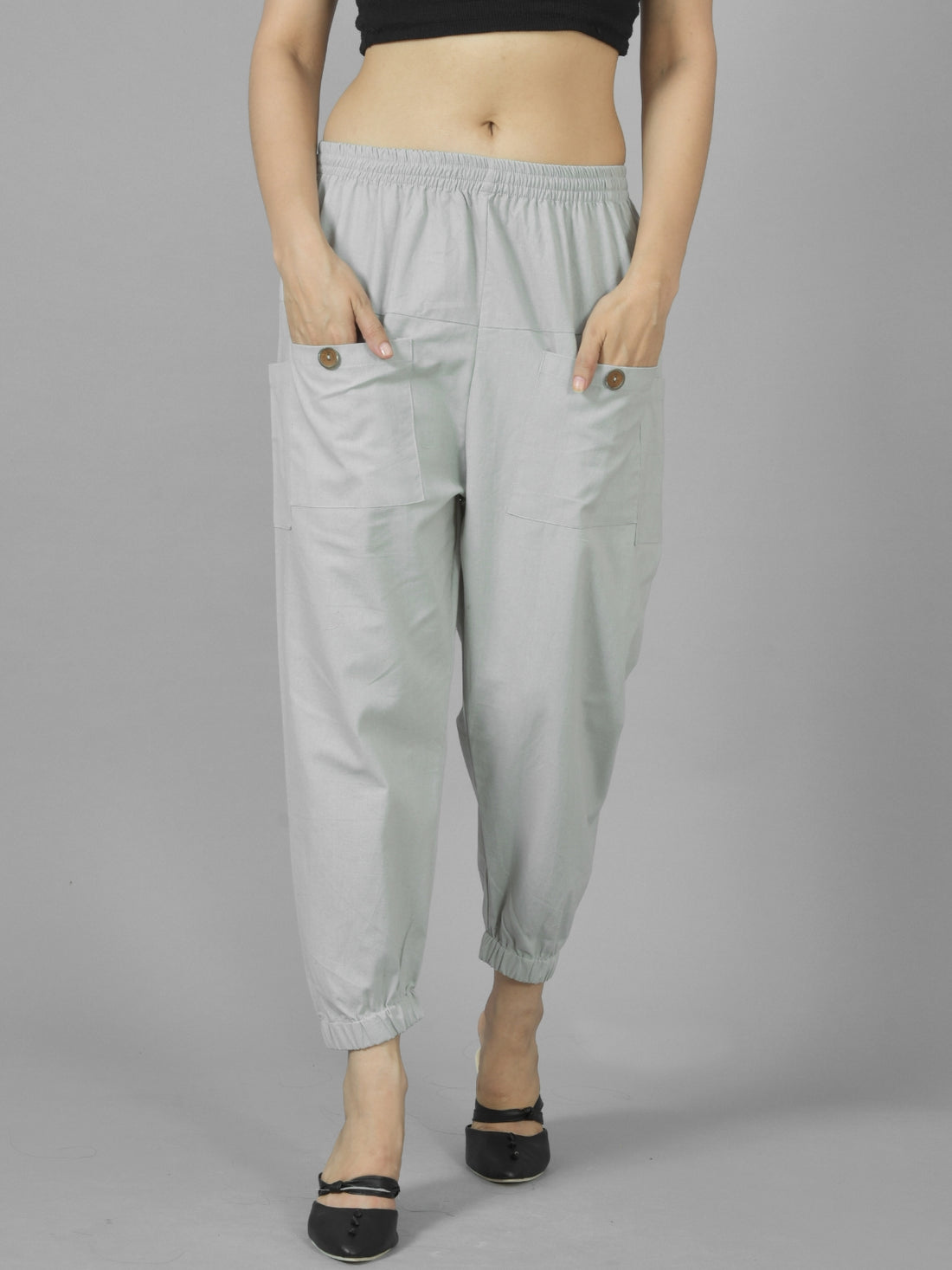 Bundle of 2 Melange & Pink Cotton Joggers