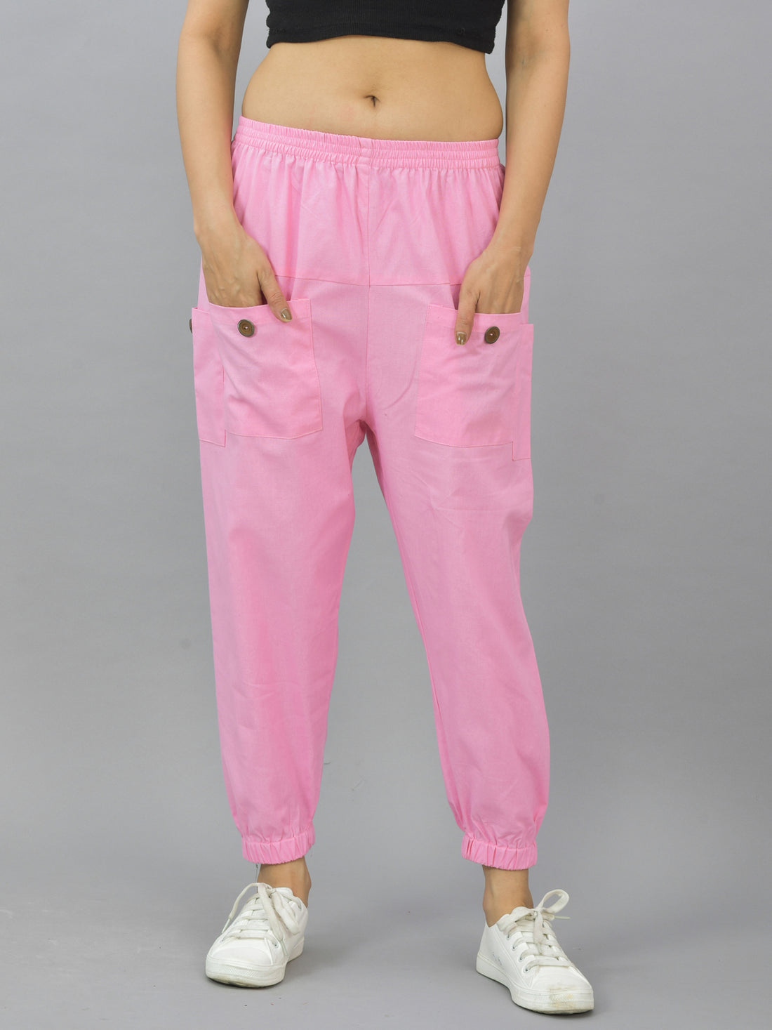 Bundle of 2 TealBlue & Pink Cotton Joggers