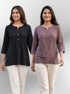 Black & Coffee Rayon Short Kurti