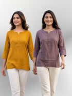 Camel & Coffee Rayon Short Kurti