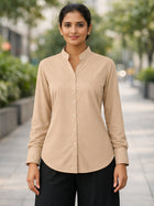 Women Solid Chiku Viscose Shirt