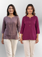 Coffee & Wine Rayon Short Kurti