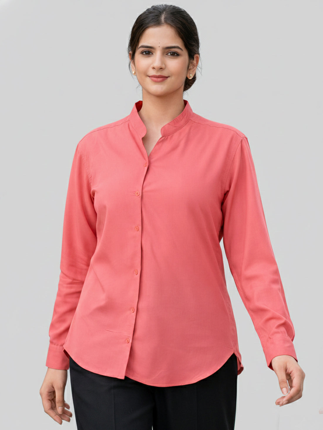 Bundle Of 2 Mauve Pink And Purple Solid Viscose Shirts