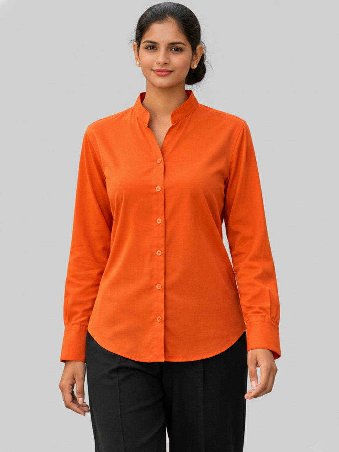 Bundle Of 2 Orange And Purple Solid Viscose Shirts