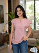 Peach Cotton Blends Top