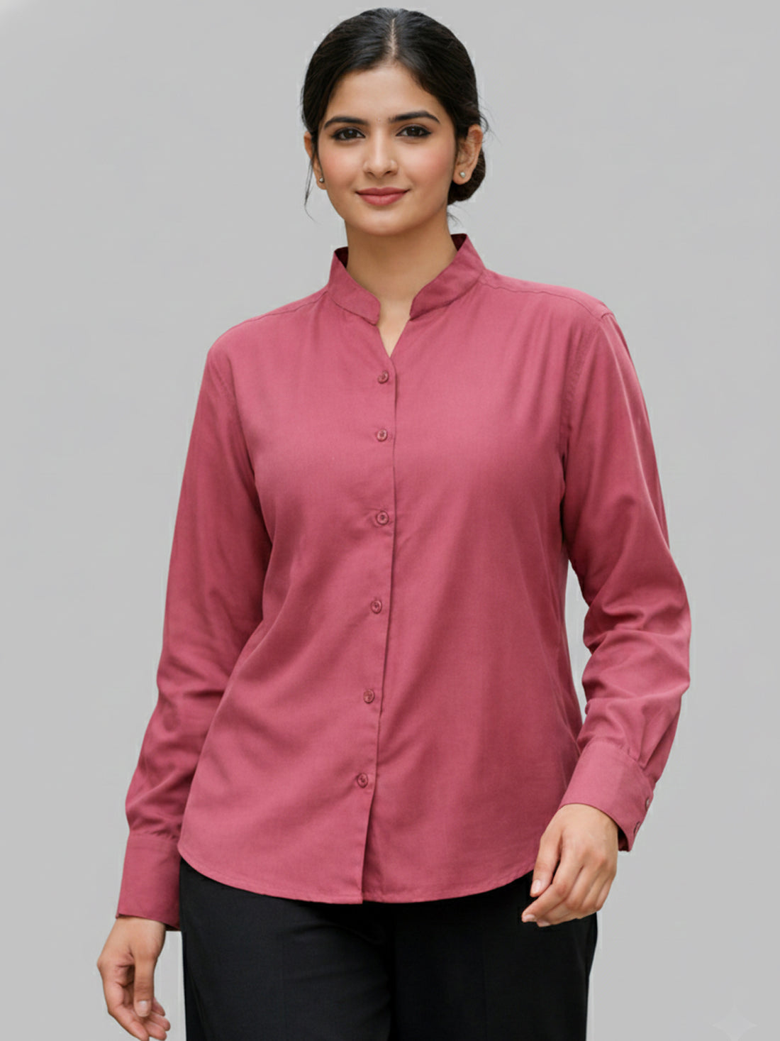 Bundle Of 2 Peach And Purple Solid Viscose Shirts