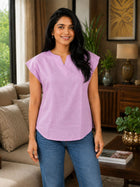 Pink Cotton Blends Top