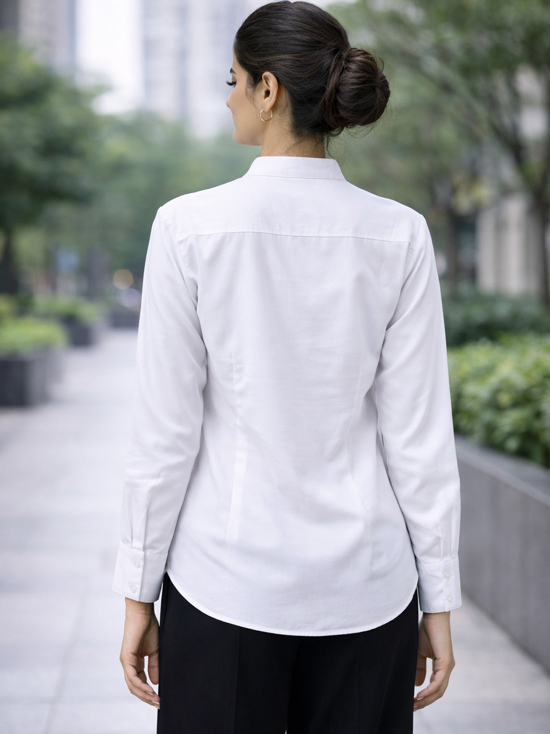 Women Solid White Viscose Shirt