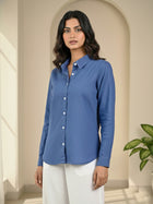 Solid Teal Blue Premium Cotton Shirt