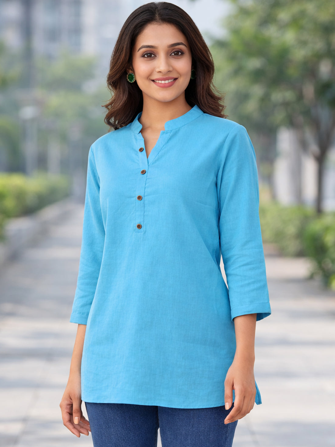 Turquoise Everyday Cotton Tops