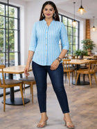 Turquoise Stripe Line Shirt