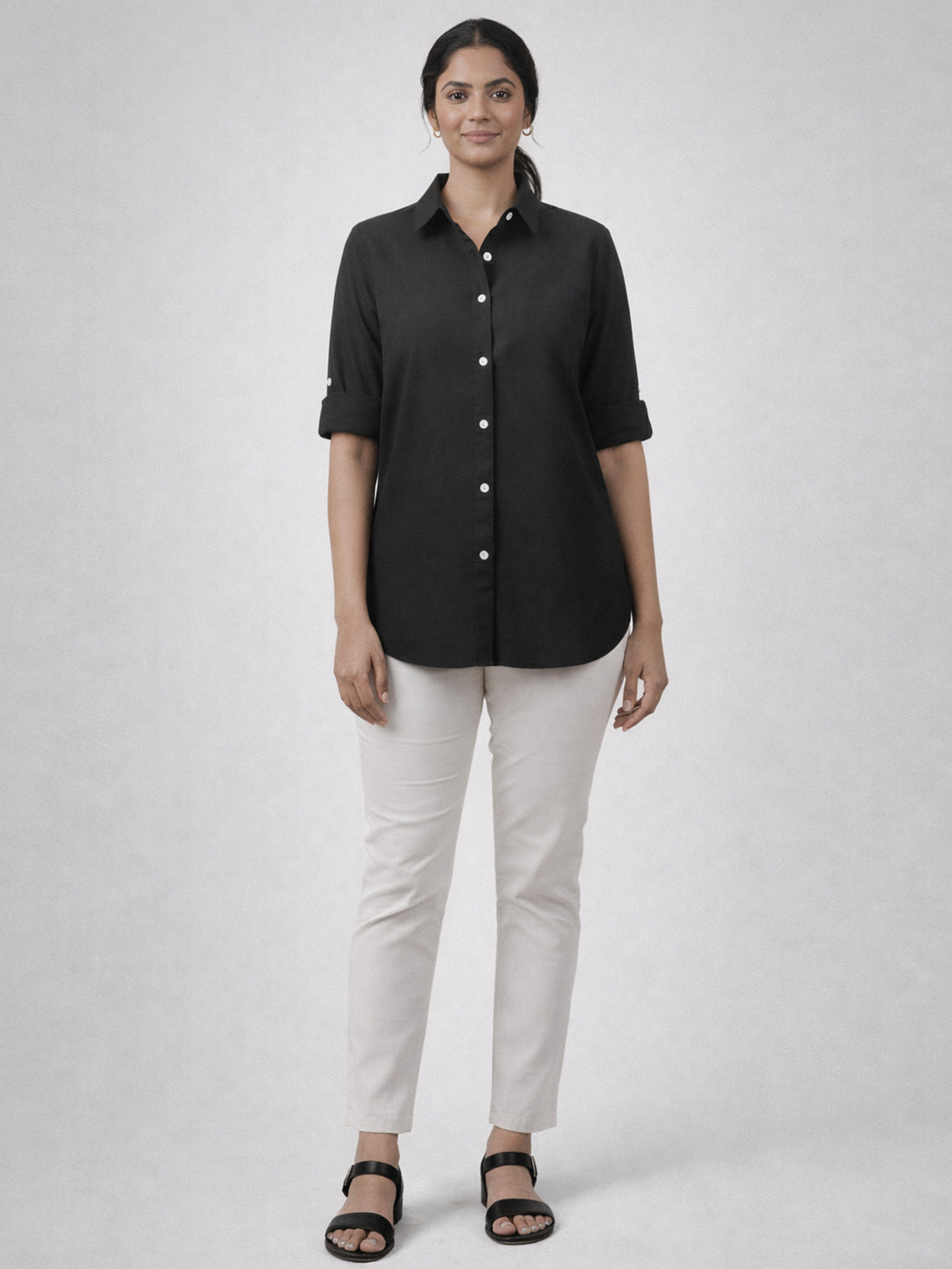 Bundle of 2  Black & Grey Airy Linen Cotton Shirt