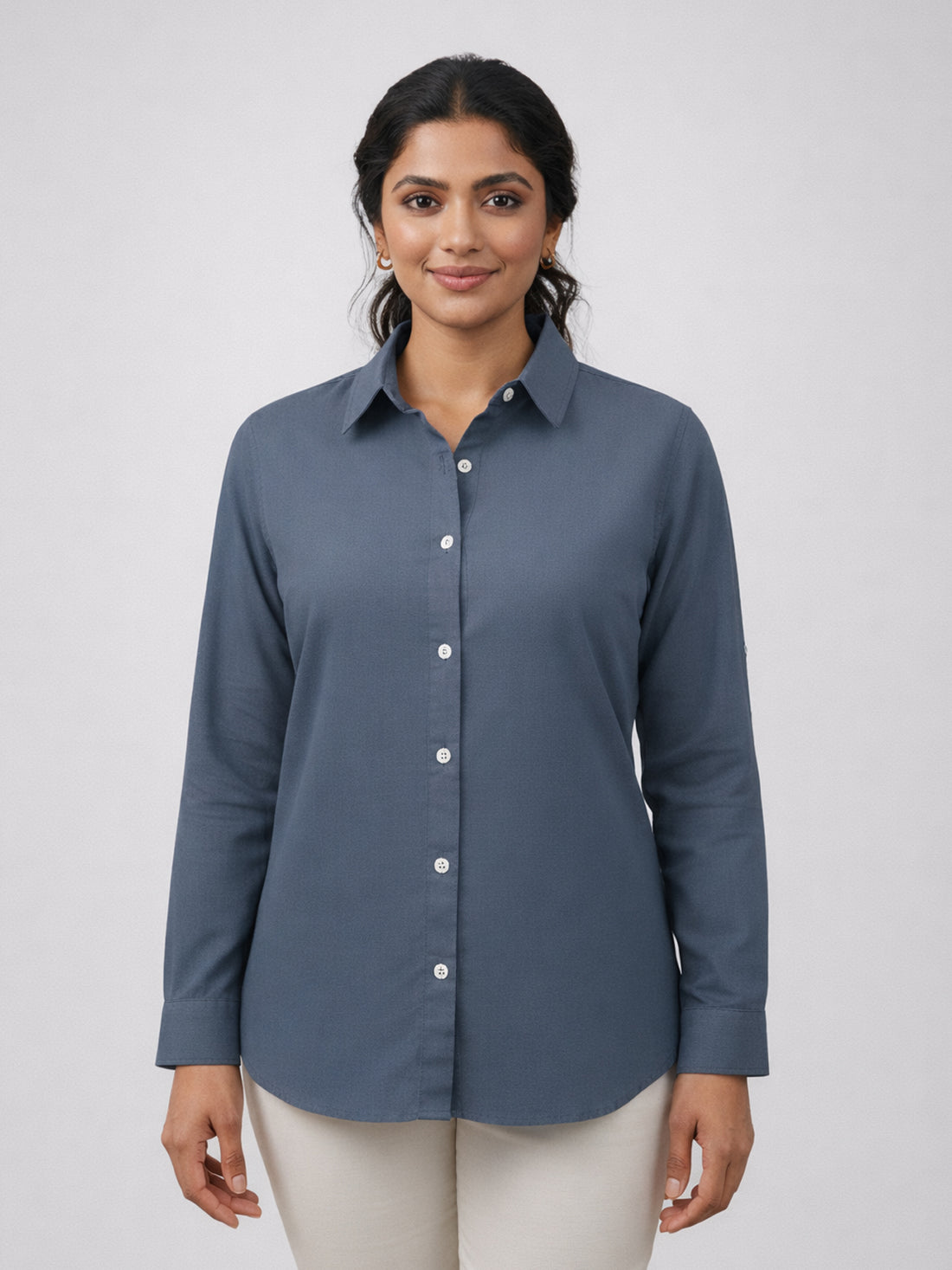 Bundle of 2 Grey & TealBlue Airy Linen Cotton Shirt