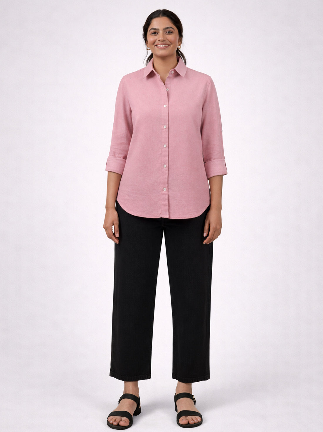 Bundle of 2 Pink & White Airy Linen Cotton Shirt