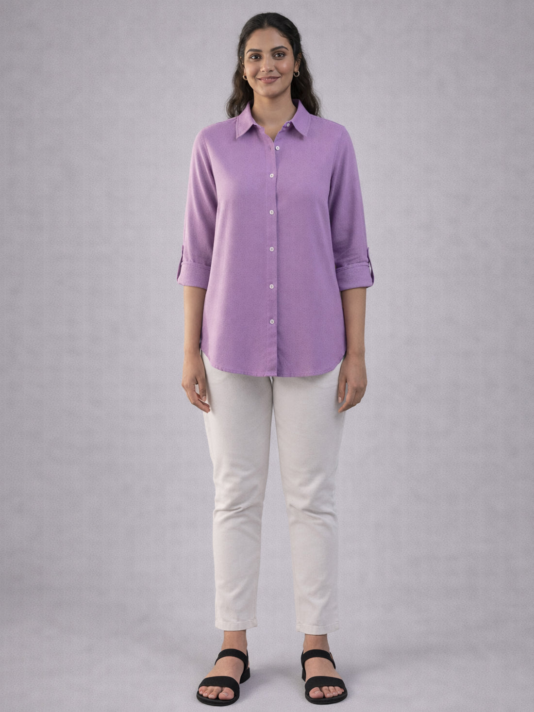 Bundle of 2 Purple & Pink Airy Linen Cotton Shirt