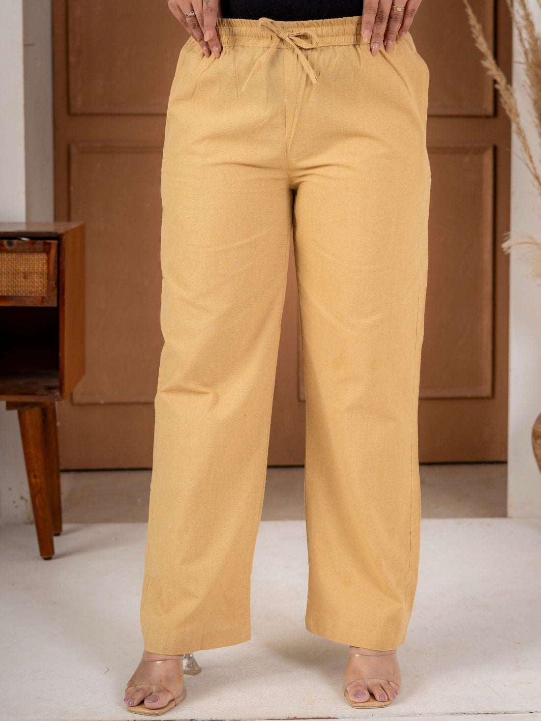 Beige Cotton Payjama Pants