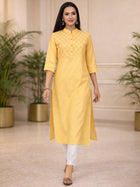 Beige South Cotton Straight Kurti