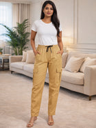 Beige Utility 5-Pocket Cargo Pants