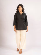 Black Cotton Comfort Tops