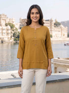 Women Camel Rayon Short Kurti