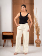 Cream Cotton Payjama Pants
