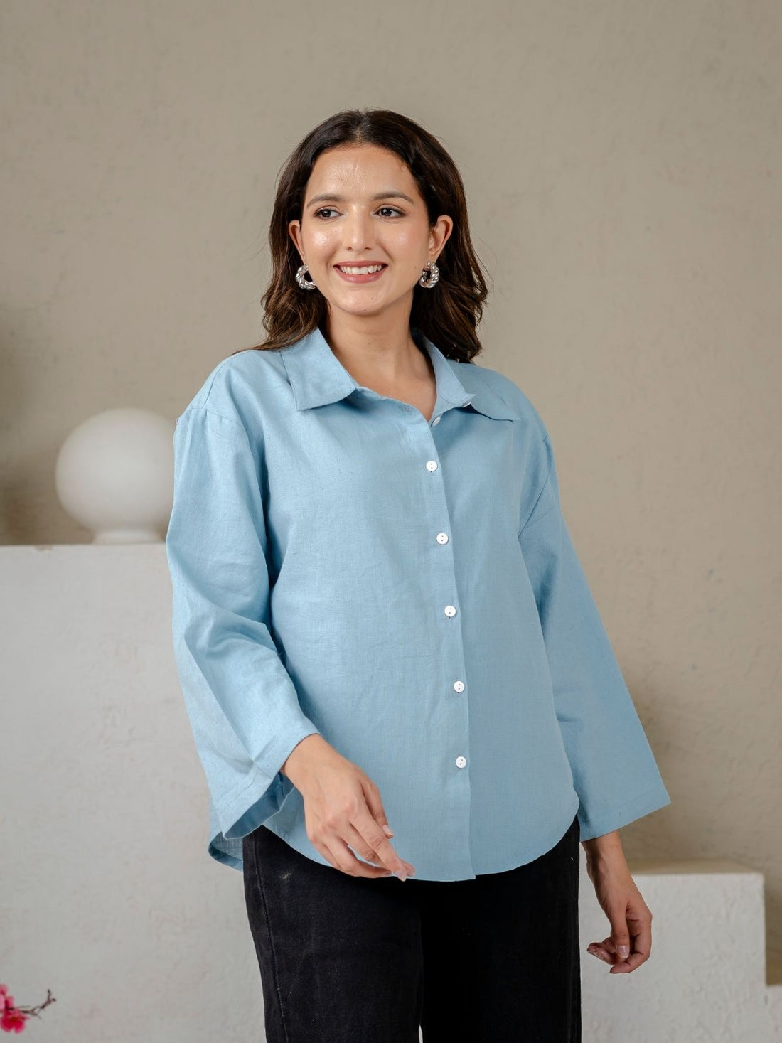 Firozi Cotton bell Sleeves Shirts