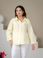 Lemon Cotton Oversized Bell Sleeves Shirts