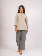 Light Grey Cotton Comfort Tops
