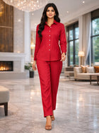 Maroon Shirt & Trouser Set