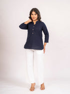 NavyBlue Cotton Comfort Tops