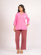 Pink Cotton Comfort Tops