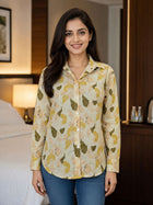 Women Printed Collar Cotton Shirts CM-003