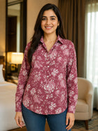 Women Printed Collar Cotton Shirts CM-009