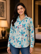 Women Printed Collar Cotton Shirts CM-010