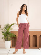 Rose Taupe Cotton Twill Pajama Pants