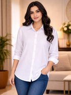 White Loose-Fit Over Size Cotton Shirt
