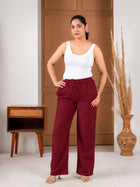 Wine Cotton Payjama Pants