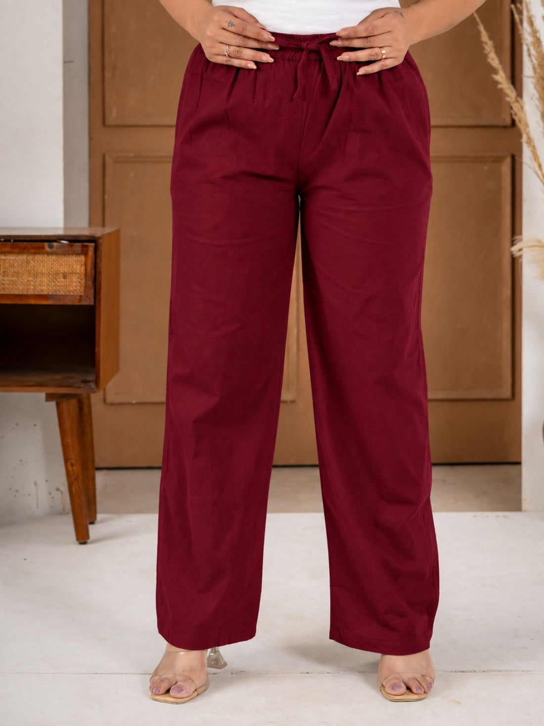 Wine Cotton Payjama Pants