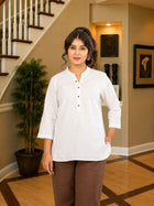 White Cotton Comfort Tops