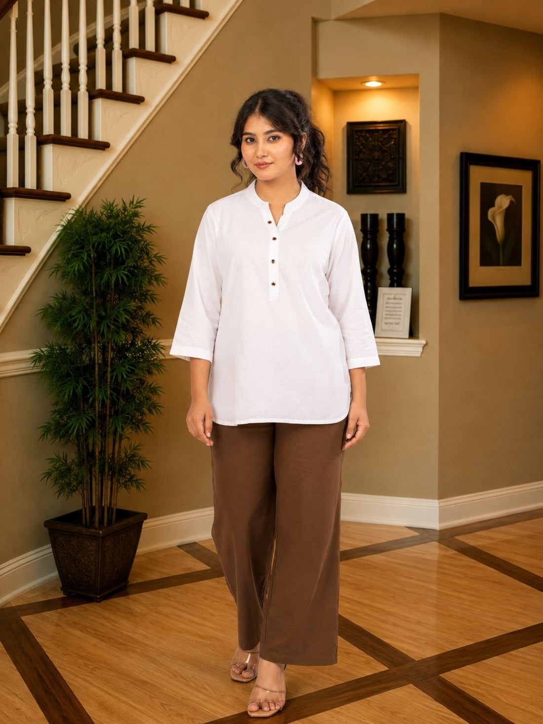 White Cotton Comfort Tops