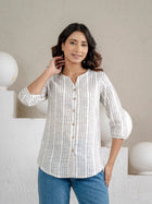 Grey Striped  Shirt