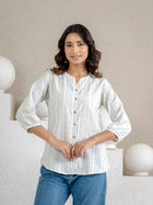 Green Striped  Shirt