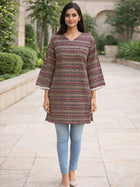 BlackRed Printed Short Kurti