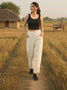 Cream Everyday Cotton Straight Cargo Pant