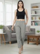 Everyday Grey Cotton Fully Elastic Trouser