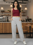 Melange Grey Everyday Cotton Straight Cargo Pant